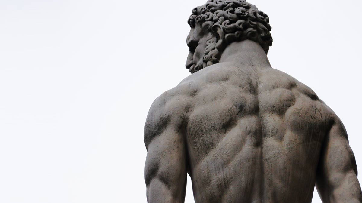 Greek statue of Hercules.