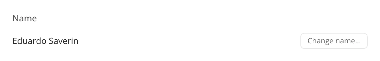 A character's Edit Window, with the name shown as text and the Change name… button beside it