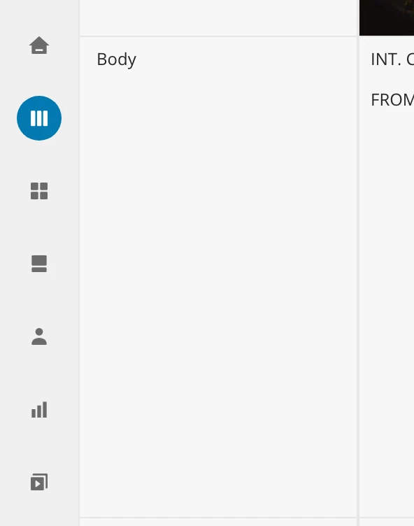 The column of view icons on the left of the Timeline, with the slideshow icon last