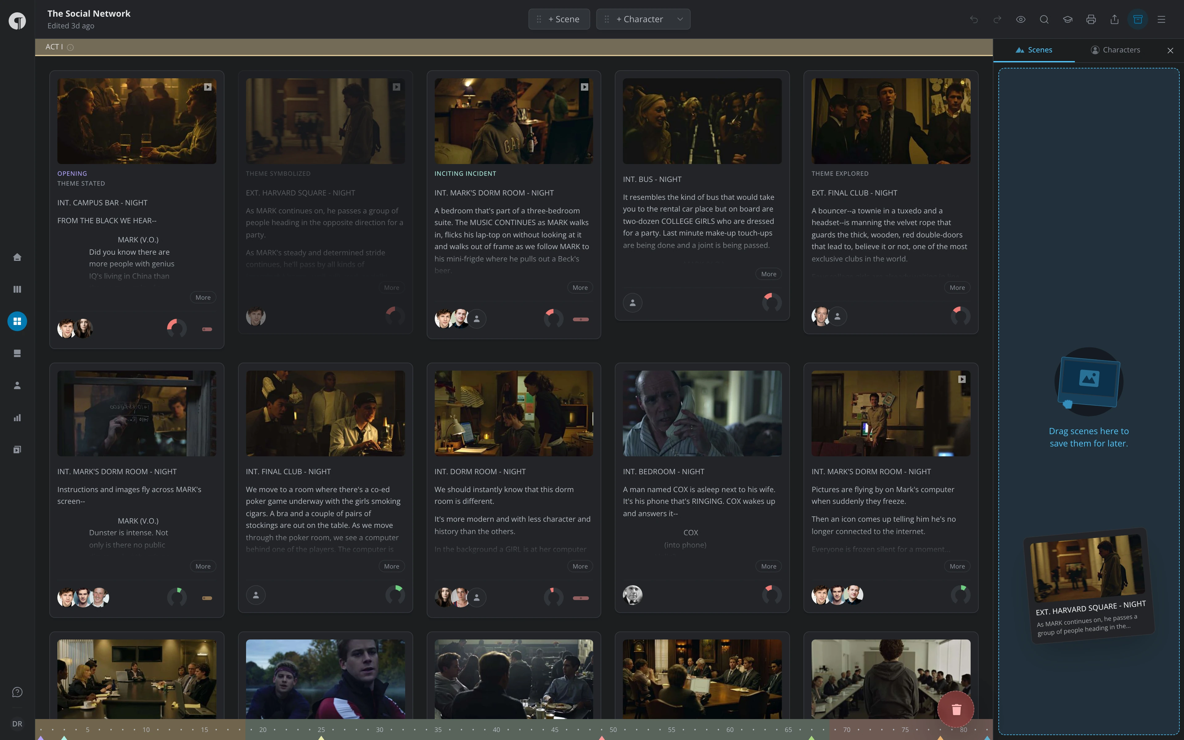 A scene card held over the open Stash panel, which is lit up to take it